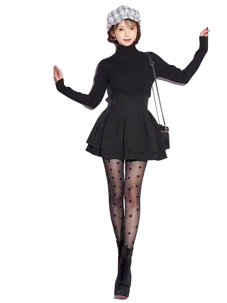 Short Black Cute Kawaii Mini Skirt