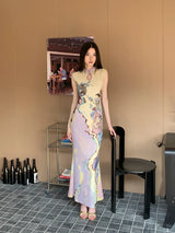 Vintage Cut Out Floral Maxi Dress
