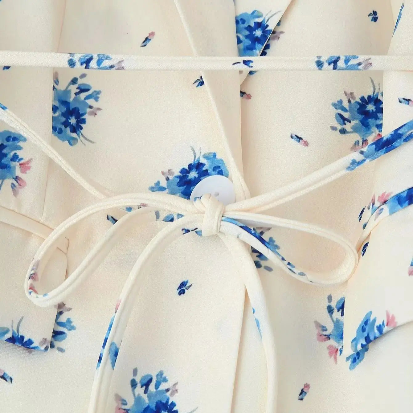 Beige Floral Print Old Money Blazer