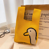 Crochet Duck Cartoons Knitted Tote Bag