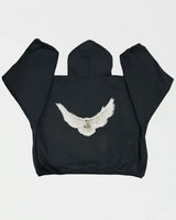 Retro Pigeon Graphic Print Hoodie