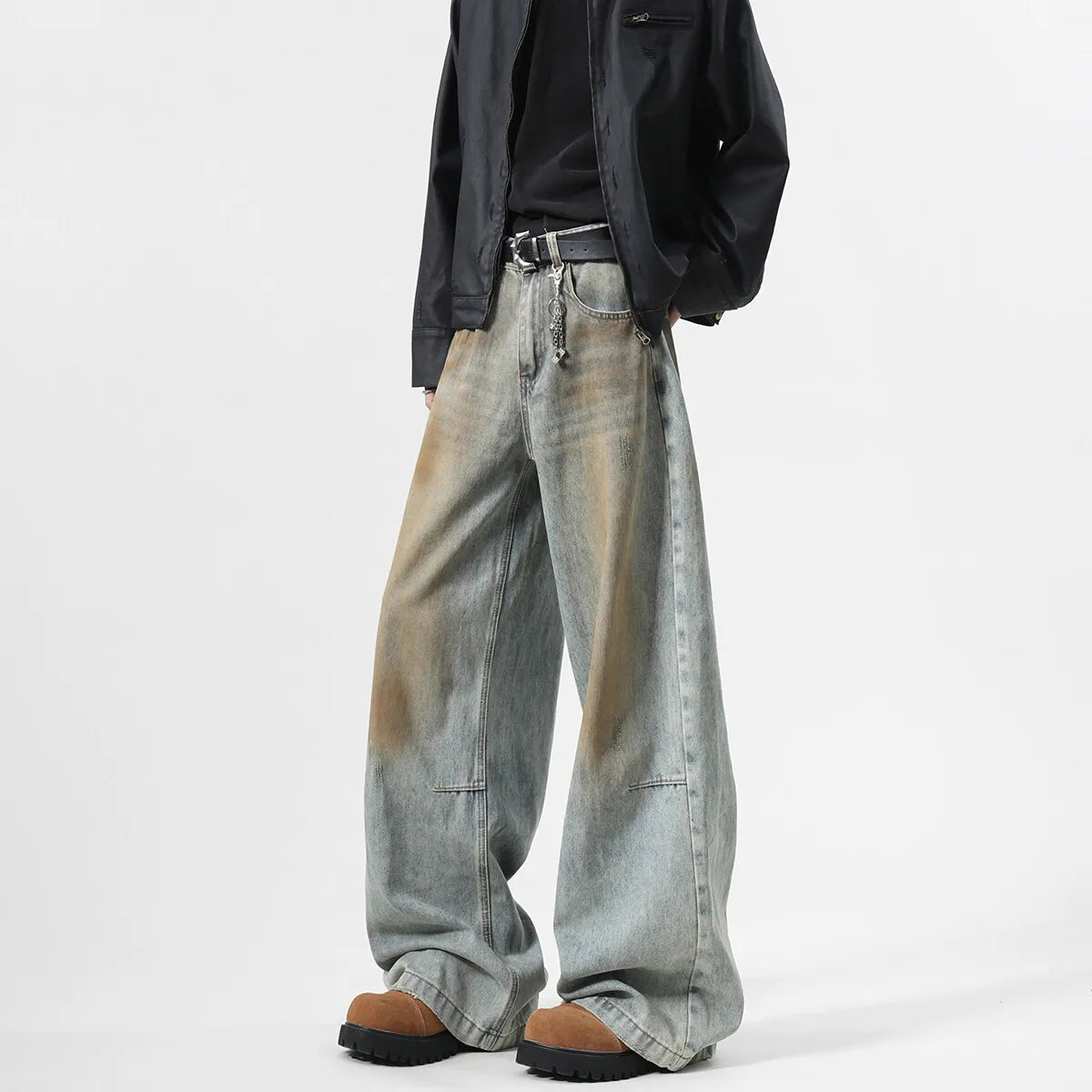Dirty Loose Fit Metal Denim Jeans