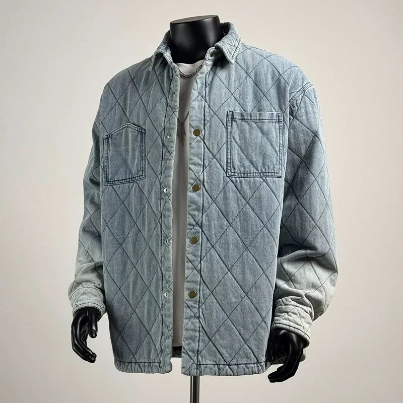Diamond Stitch Denim Jacket