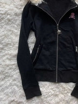 Gothic Punk Skull Fur Hoodie