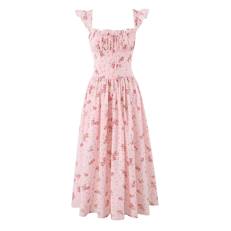 Women's Pink Floral Print Sundress