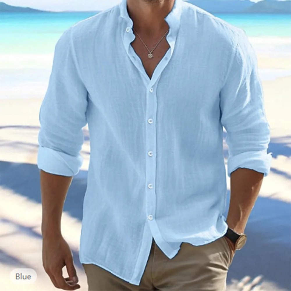 Solid Color Cotton Linen Shirts