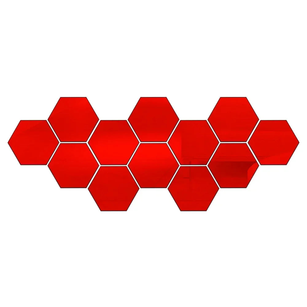 Hexagon 3D Mirror Wall Sticker