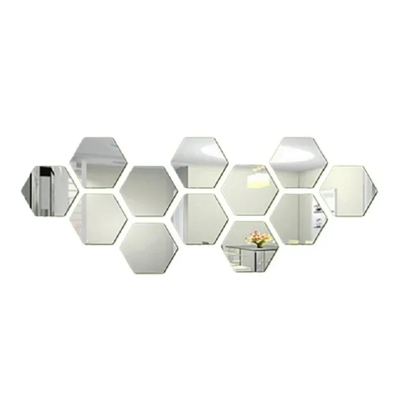 Hexagon 3D Mirror Wall Sticker