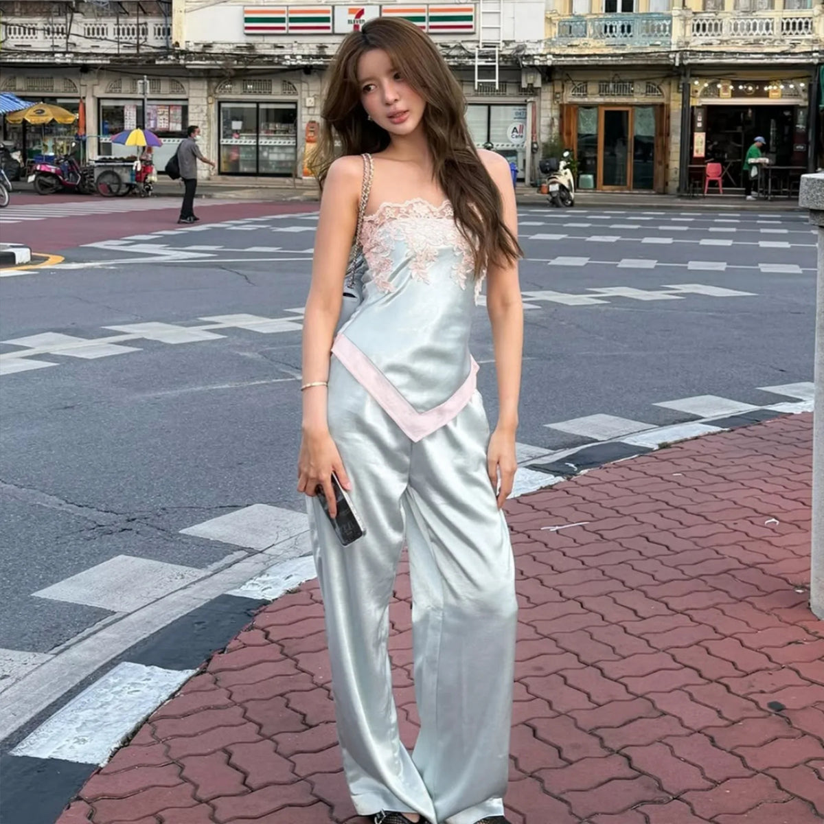Y2K Satin Cami & Pants Set