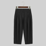 Pleated Solid Color Loose Pants