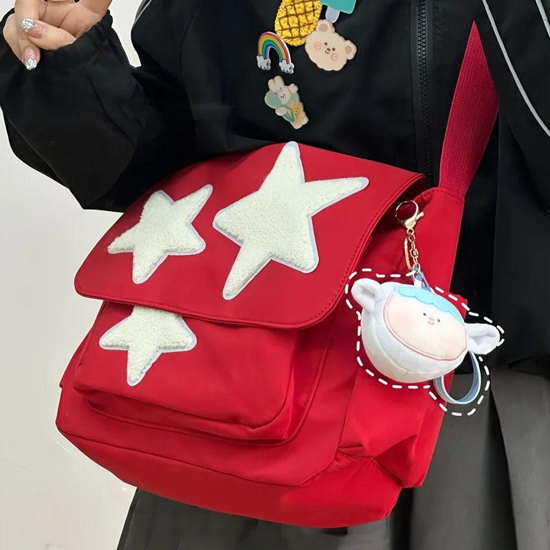 Star Print Patchwork Shoulder Bag