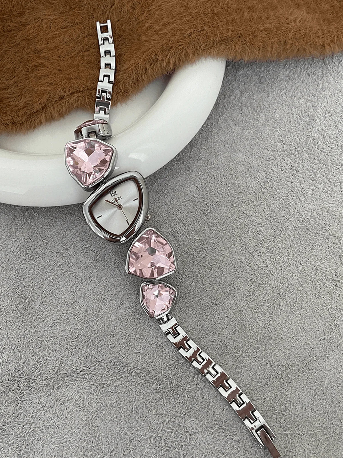 Luxury Crystal Inlaid Bracelet Triangle Watch