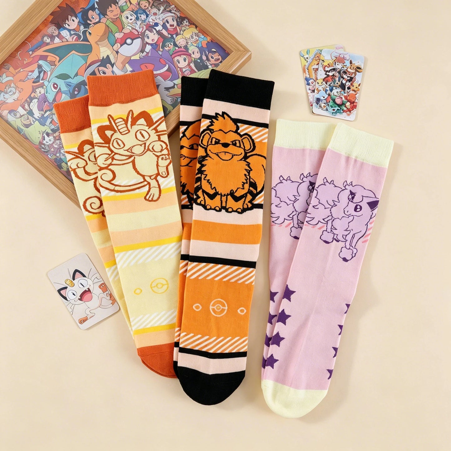 3 Pairs Anime Socks