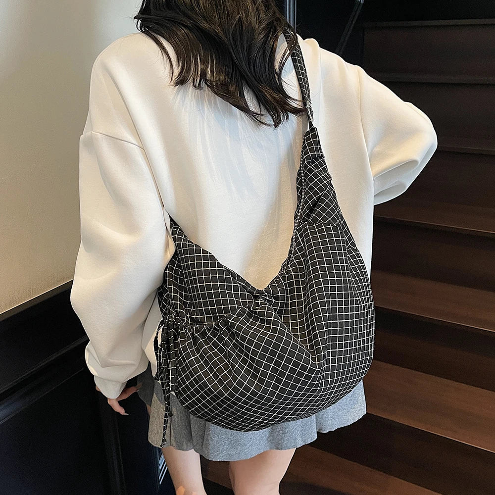 Korean Style Plaid Crossbody Bag