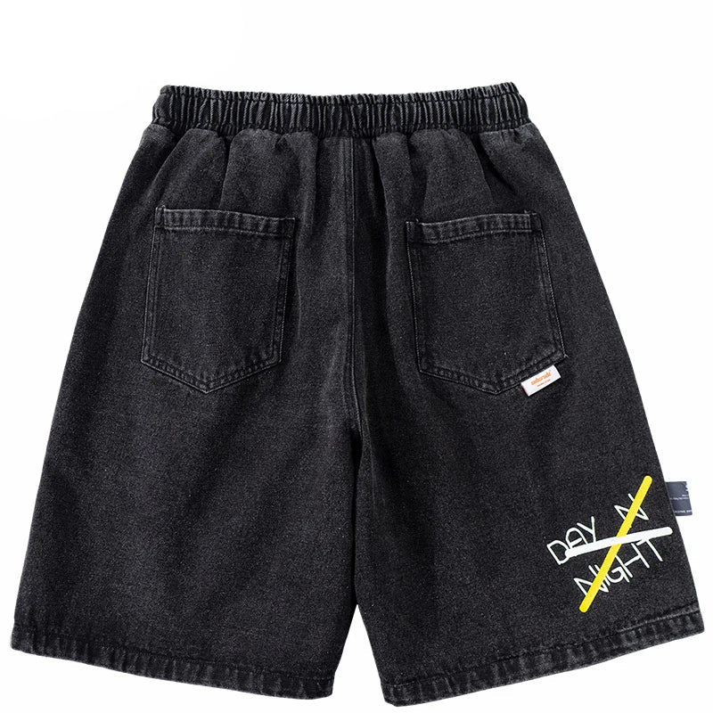 Building Letter Grapffiti Denim Cargo Short