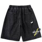 Building Letter Grapffiti Denim Cargo Short