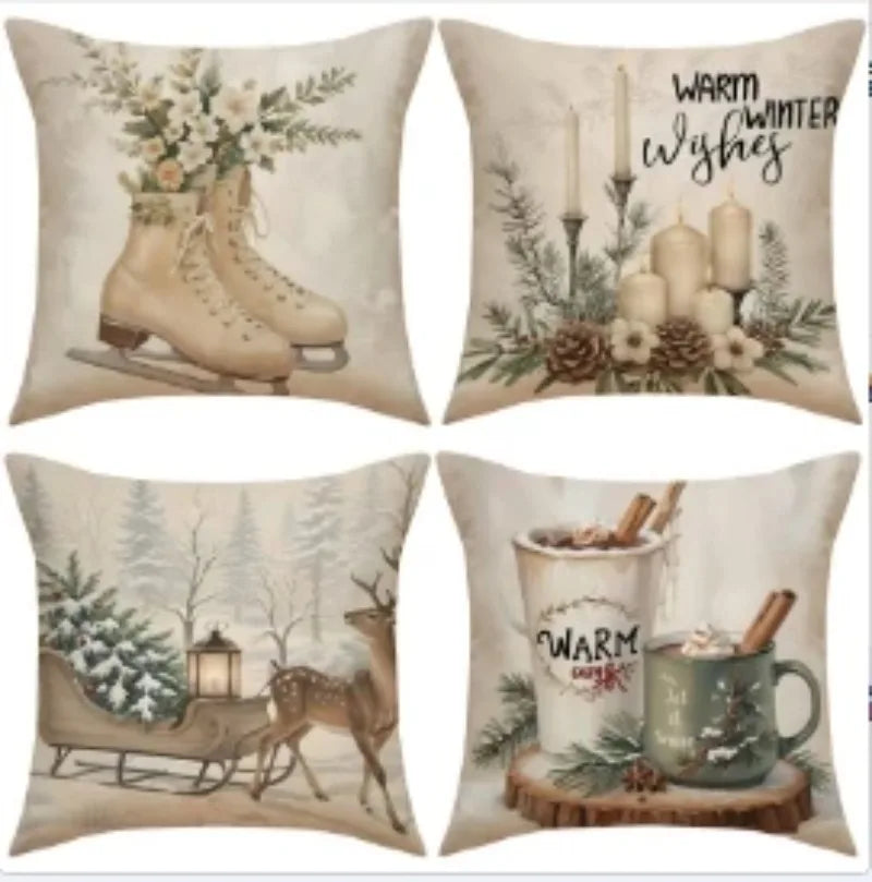 Vintage Christmas Pillow Covers