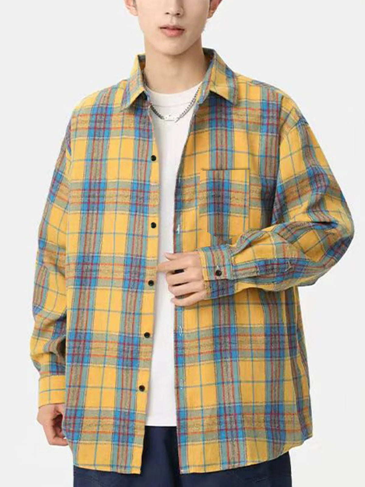 Brushed Plaid Long Sleeve Shirt