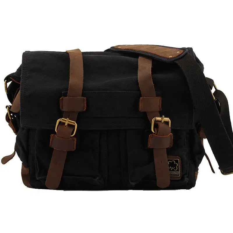 Vintage Canvas Leather Messenger Bag