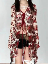 Camisa Jacquard Acampanada de Manga Larga