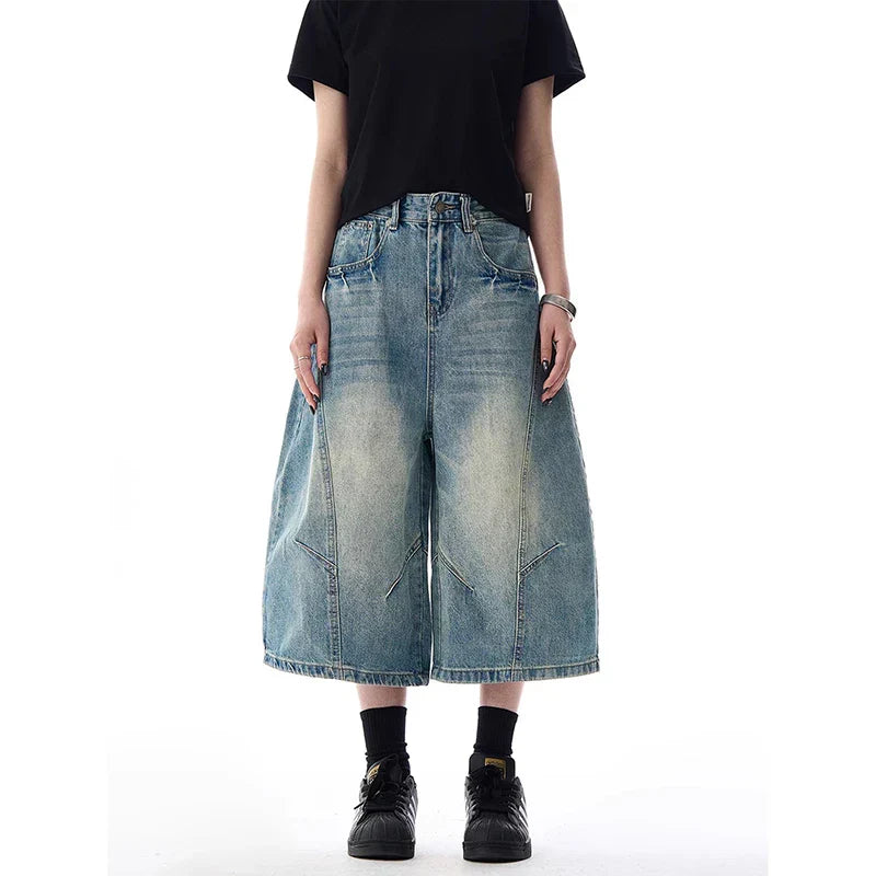 Vintage Gothic High Waist Cargo Jort