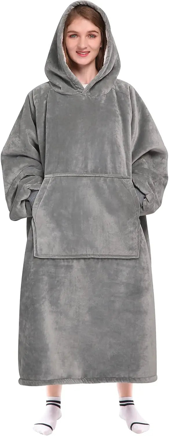 Soft Blanket Hooded Sweatshirt with Pockets