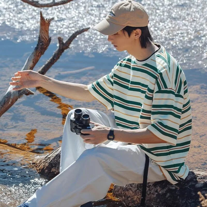 Y2K Oversized Striped Tee