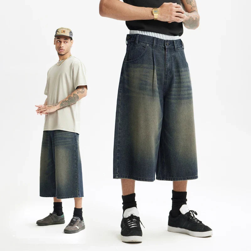 Faux Two-Tone-Denim-Jorts