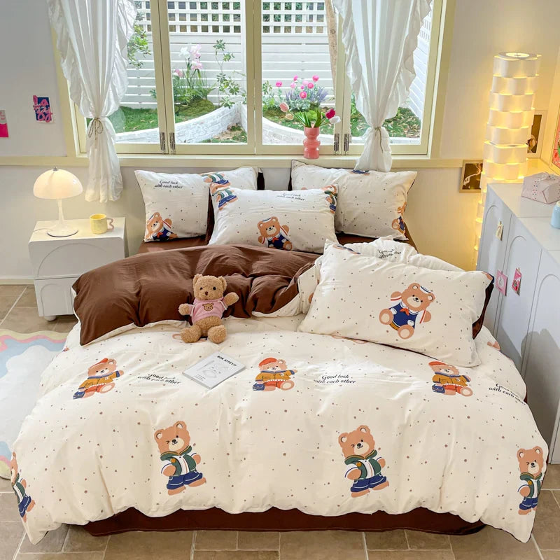 Nordic Striped Simple Style Cotton Bedding Set