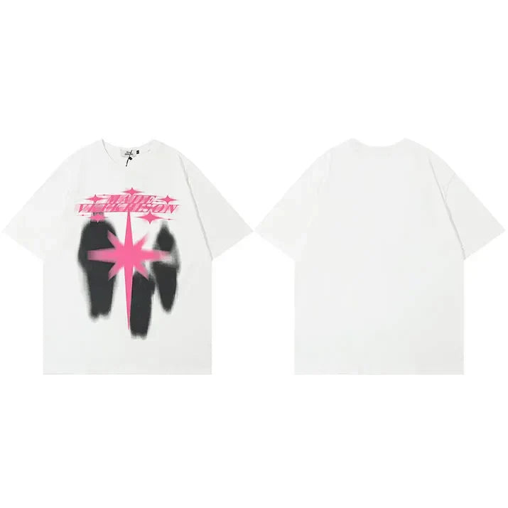 Oversized Shadow Star Graphic T-Shirt