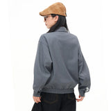 Stylish Gray Varsity Jacket