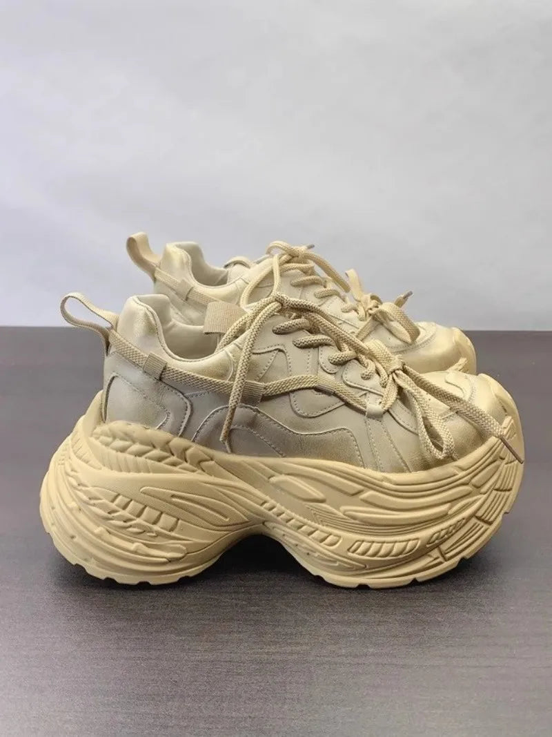 Chunky Platform Round Toe Pumps Sneakers