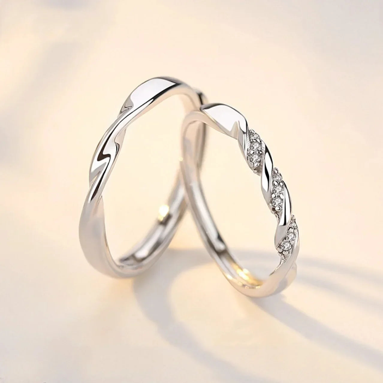 Vintage Shiny Sterling Couple Ring