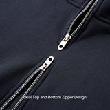 Kapuzenpullover mit doppeltem Reißverschluss und hohem Kragen