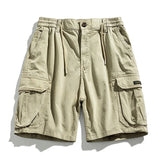 Solid Elastic Waist  Multi Pocket Short