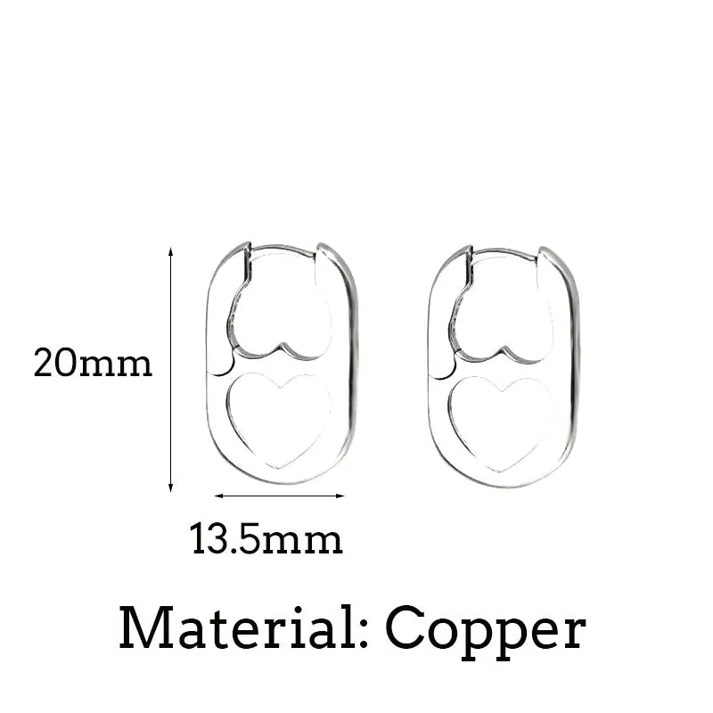 Silberner geometrischer Herzohrring