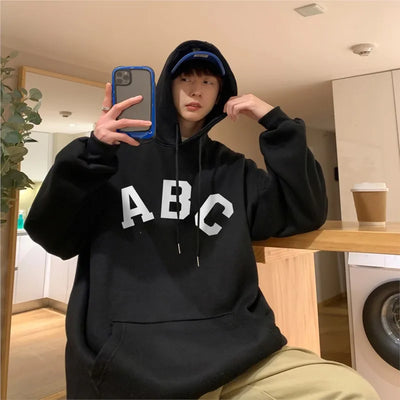 Neuer koreanischer Oversized-Hoodie mit Buchstabenprint