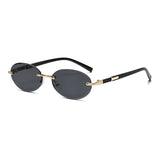 Luxury Oval Frame Metal Sunglasses