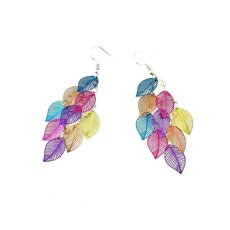 Vintage Hollow Leaves Shiny Earrings