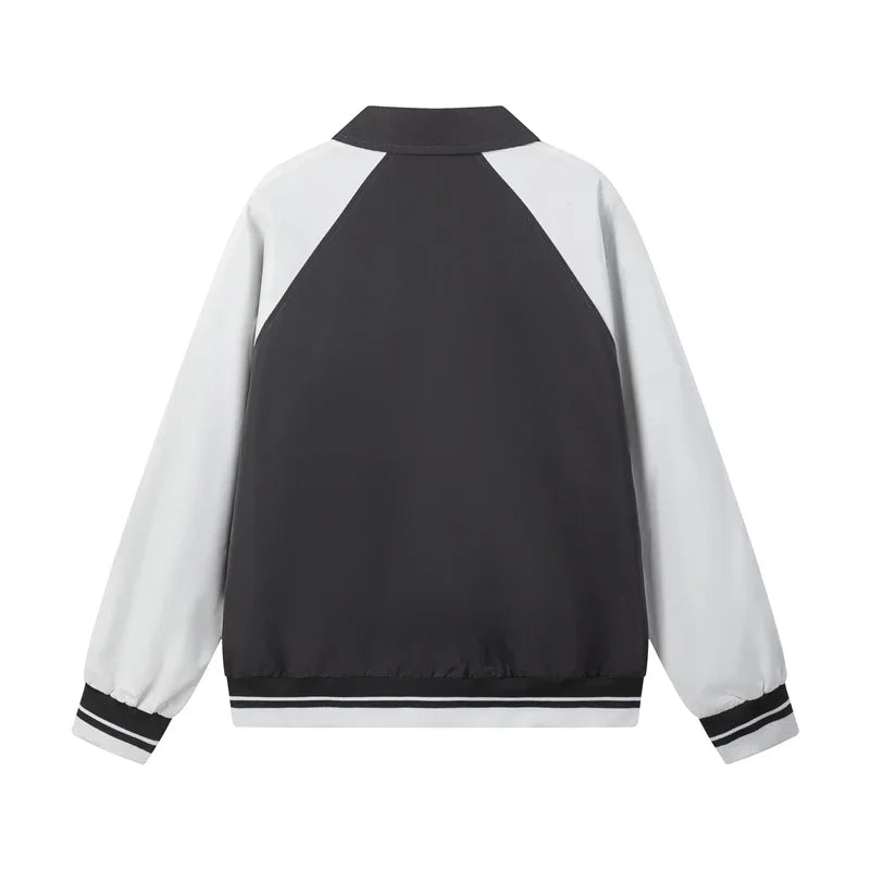 Sports Striped Patchwork Varsity Jacket