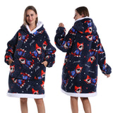 Strawberry Printed Oversized Blanket Hoodie