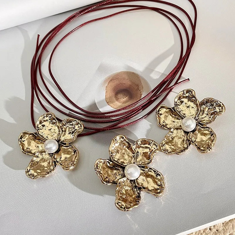 Collares Vintage de Flores de Metal