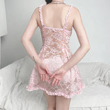 Pink Lace Mini Dress