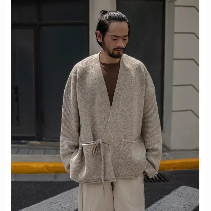 Vintage Locker Gestrickter Kimono-Cardigan
