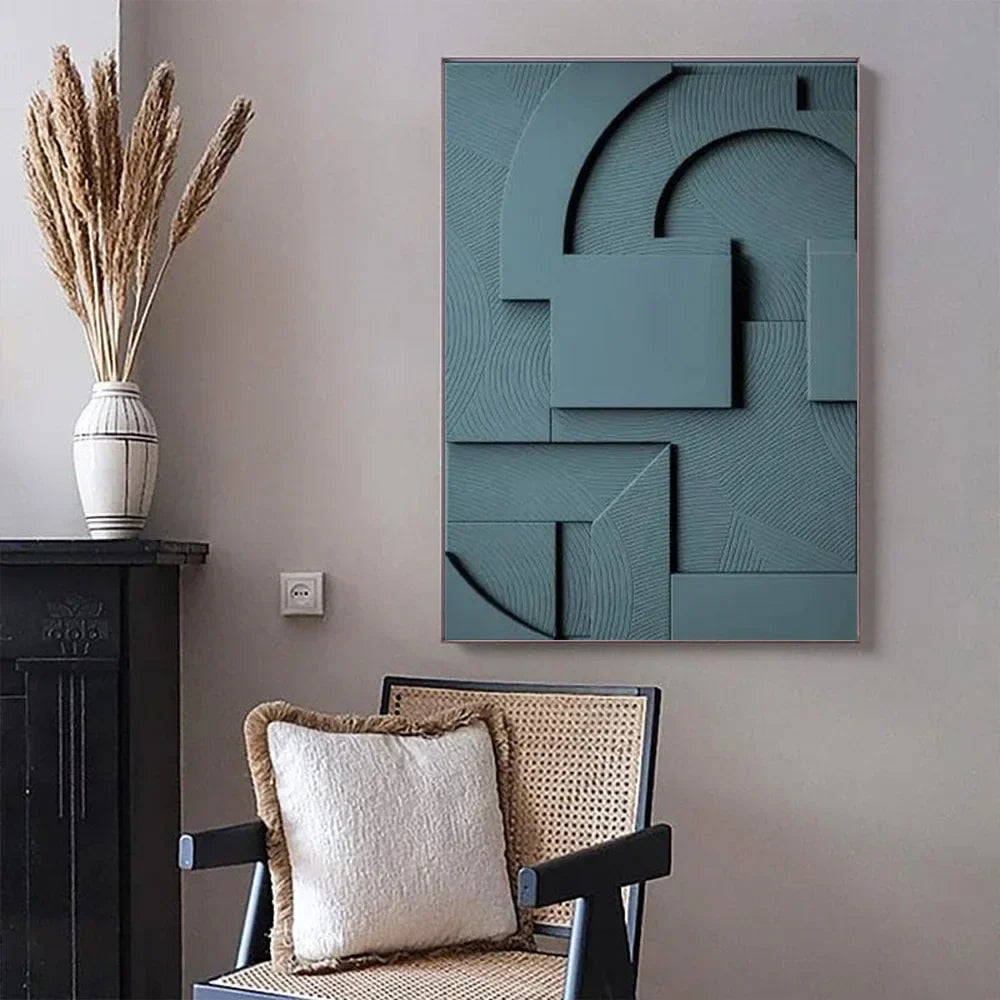 Nordic 3D Effect Geometric Painting Art