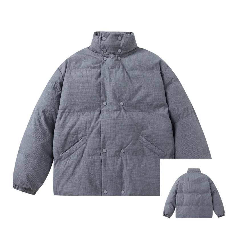 Chaqueta acolchada de plumón para mujer, color gris