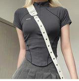 Acubi Zipper Stand Collar Top