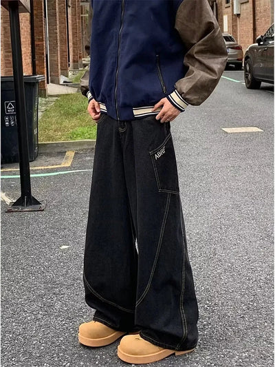 OG rot karierte Washed Black Jeans