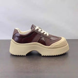 Thick Bottom Casual Leather Platform Shoes