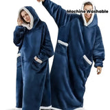 Super Long Flannel Blanket With Hoodie